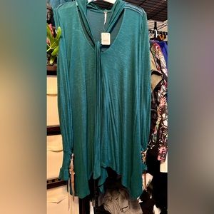 Free People Bridgett Tunic Dress Teal Blue Green